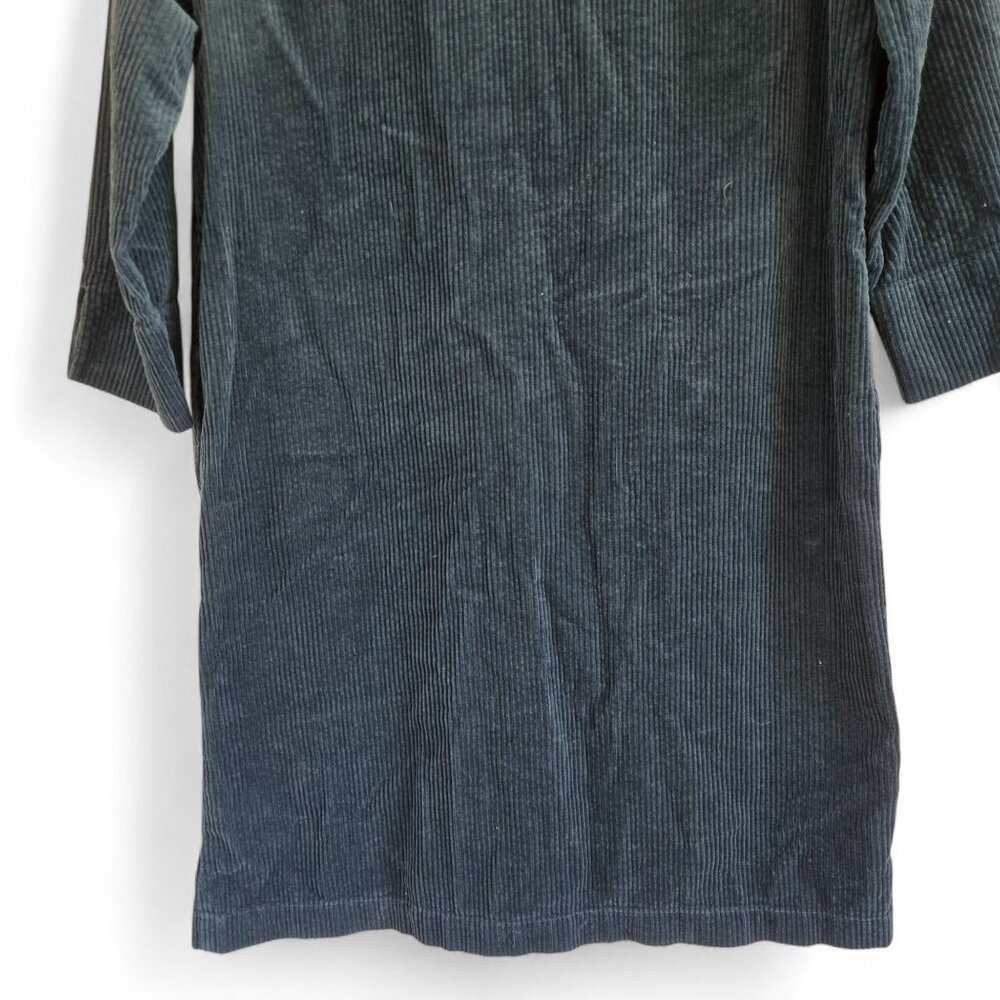 J. Jill XS Petite Corduroy Shirt Dress Teal Blue 3/4 Sleeve Pockets - Picture 9 of 14